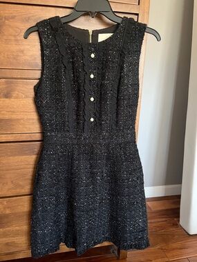 Kate Spade Black Textured and Sparkly Mini Dress, size 6
